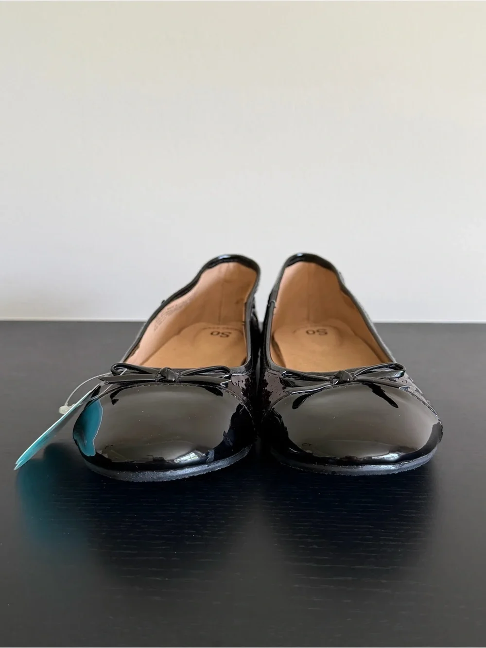 SO Roselyn Girls 5 Ballet Flats Black Silver Reversible Sequins Memory Foam
